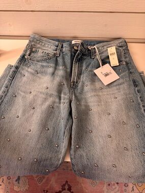 pistola Light Blue Studded Boyfriend Jeans